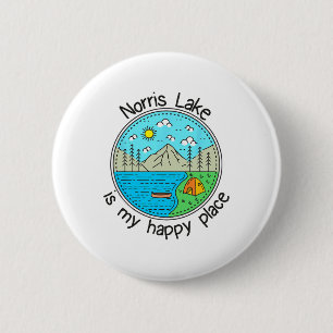 Fishing Boating Camping - My Happy Place Norris La 6 Cm Round Badge