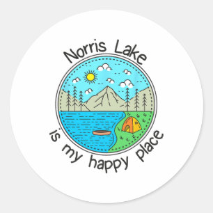 Fishing Boating Camping - My Happy Place Norris La Classic Round Sticker