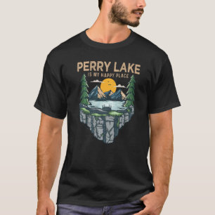Fishing Boating Camping My Happy Place Perry Lake T-Shirt