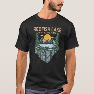 Fishing Boating Camping My Happy Place Redfish La T-Shirt