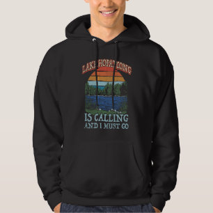 Fishing Boating Camping Retro Lake Vacation Lake H Hoodie