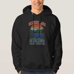 Fishing Boating Camping Retro Lake Vacation Redfis Hoodie