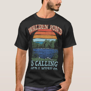 Fishing Boating Camping Retro Lake Vacation Walden T-Shirt