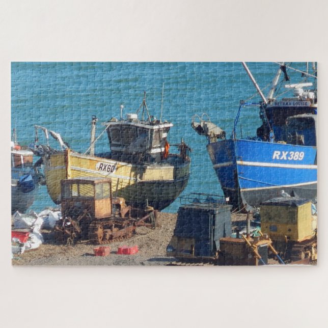 Fishing Boats at Hastings Sussex Jigsaw Puzzle (Horizontal)