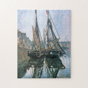 Fishing Boats at Honfleur 1868 Monet Fine Art Jigsaw Puzzle