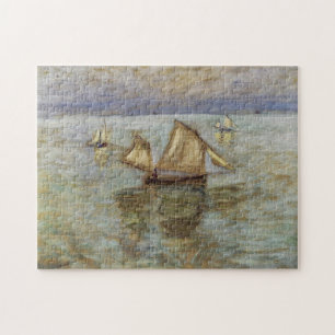 Fishing Boats at Pourville Monet Fine Art Jigsaw Puzzle