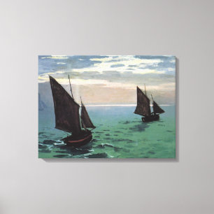 Fishing Boats at Sea Canvas Print