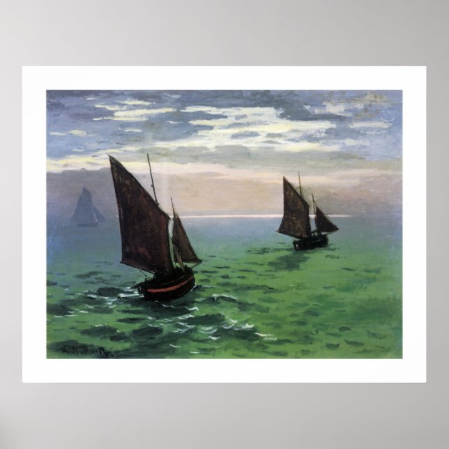 Fishing Boats at Sea Poster (Front)
