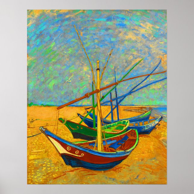 Fishing Boats at St. Marie Poster (Front)