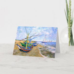 Fishing Boats Beach Saintes-Maries Van Gogh Fine Card