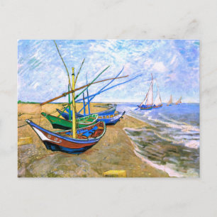 Fishing Boats Beach Saintes-Maries Van Gogh Fine Postcard