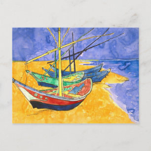 Fishing Boats Beach Saintes-Maries Van Gogh Fine Postcard