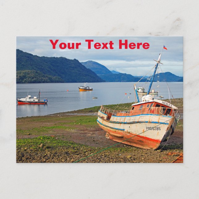Fishing boats, Hornopiren, Chile Postcard (Front)