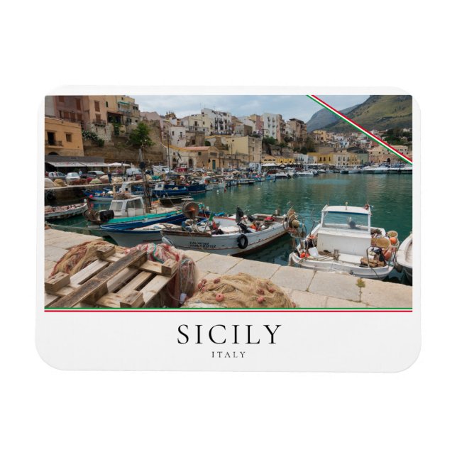 Fishing boats in Castellammare del Golfo, Sicily Magnet (Horizontal)