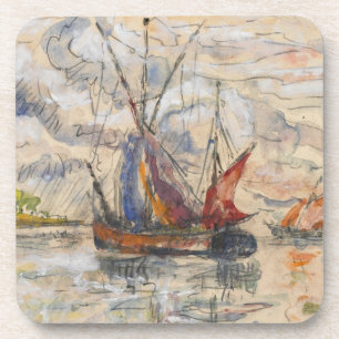 Fishing Boats in La Rochelle, c.1919-21 Coaster