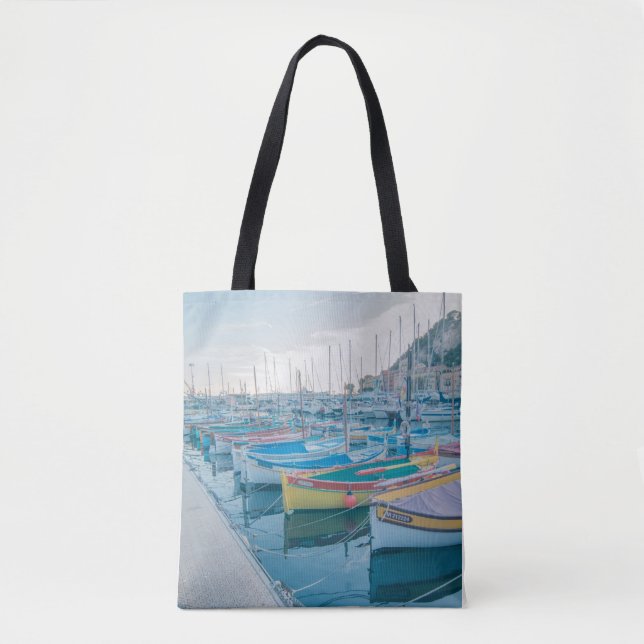 Fishing boats in Nice, French Riviera Tote Bag (Front)