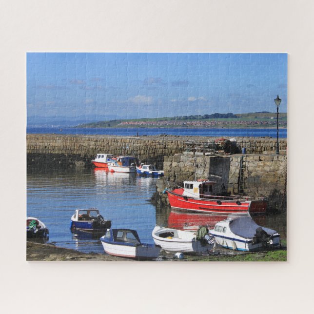 Fishing Boats in Pretty Harbour - Scotland Scenic Jigsaw Puzzle (Horizontal)
