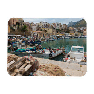Fishing boats in the Castellammare del Golfo port Magnet