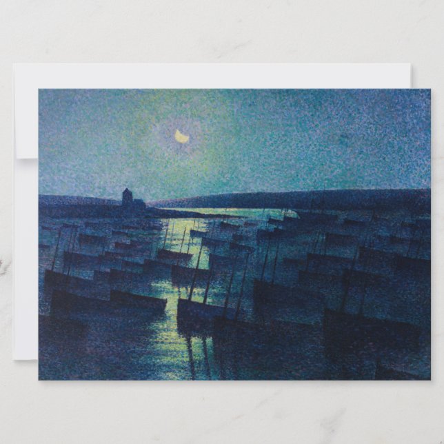 Fishing Boats in the Moonlight (Camaret, France) Card (Front)