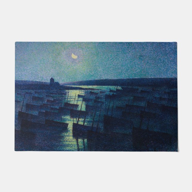 Fishing Boats in the Moonlight (Camaret, France) Doormat (Front)