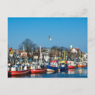 Fishing boats in Warnemuende Postcard