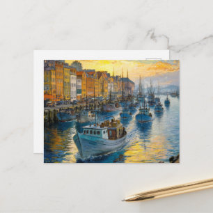 Fishing Boats Leaving Harbour,Claude Monet,Sunset Postcard