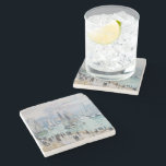 Fishing Boats Leaving the Harbour | Claude Monet Stone Coaster<br><div class="desc">Fishing Boats Leaving the Harbour, Le Havre (1874) | Claude Monet’s Fishing Boats Leaving the Harbour, Le Havre (1874) is an impressionist masterpiece capturing fishing boats departing the bustling harbour of Le Havre. The painting showcases Monet's characteristic loose brushwork, vibrant colour palette, and atmospheric effects, emphasising the dynamic interaction of...</div>