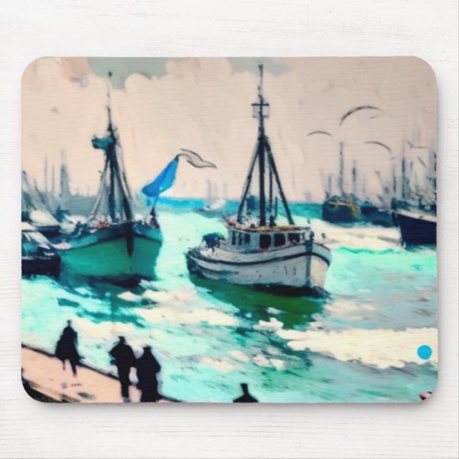 fishing boats  mouse mat (Front)