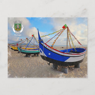 Fishing boats of Nazare, Portugal Postcard