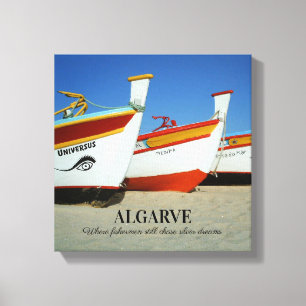 Fishing Boats on Algarve's Beach Photo Canvas Print
