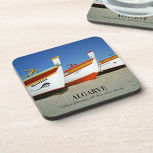 Fishing Boats on Algarve's Beach Photo Coaster