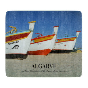 Fishing Boats on Algarve's Beach Photo Cutting Board