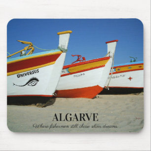 Fishing Boats on Algarve's Beach Photo Mouse Mat