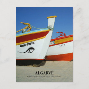 Fishing Boats on Algarve's Beach Photo Postcard