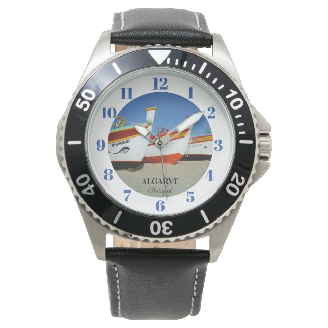 Fishing Boats on Algarve's Beach Photo Watch (Front)