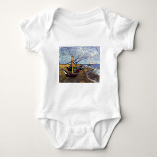Fishing Boats on Beach Baby Bodysuit