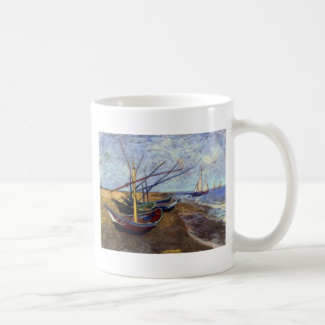 Fishing Boats on Beach Coffee Mug (Right)