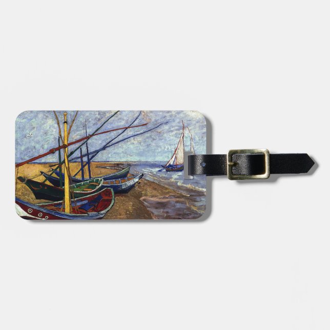 Fishing Boats on Beach Luggage Tag (Front Horizontal)