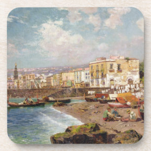 Fishing Boats on the Beach at Marinella, Naples (o Coaster