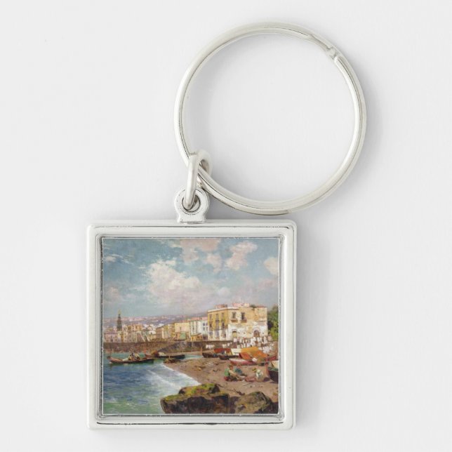 Fishing Boats on the Beach at Marinella, Naples (o Key Ring (Front)