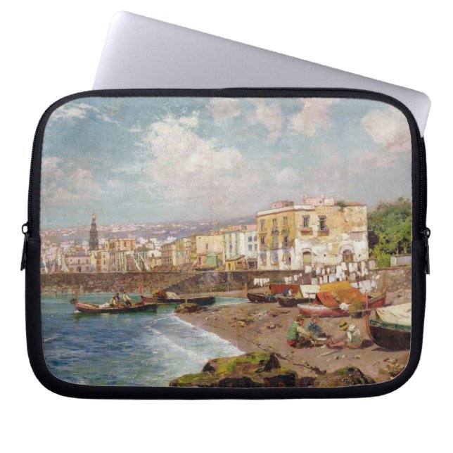 Fishing Boats on the Beach at Marinella, Naples (o Laptop Sleeve (Front)