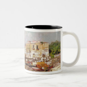 Fishing Boats on the Beach at Marinella, Naples (o Two-Tone Coffee Mug