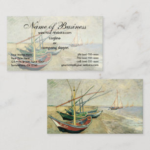 Fishing Boats on the Beach by Vincent van Gogh Business Card