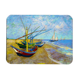 Fishing Boats on the Beach by Vincent Van Gogh Magnet