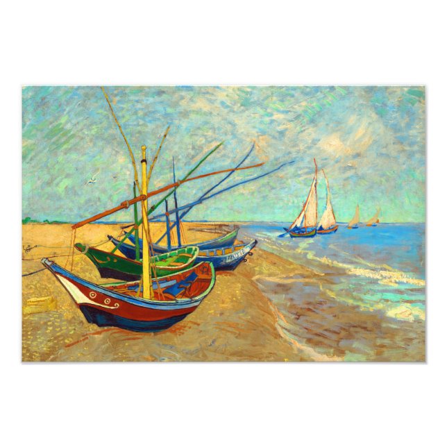 Fishing Boats on the Beach by Vincent van Gogh Photo Print (Front)