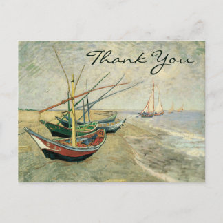 Fishing Boats on the Beach by Vincent van Gogh Postcard