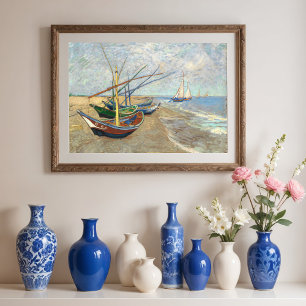 Fishing Boats on the Beach by Vincent Van Gogh  Poster