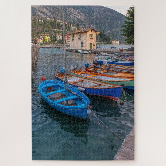 Fishing Boats on the Lake in Riva del Garda Italy Jigsaw Puzzle (Vertical)