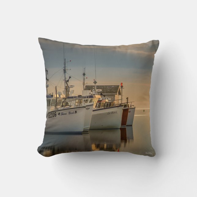 Fishing boats photo pillow (Front)