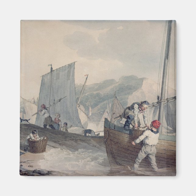 Fishing Boats Unloading Magnet (Front)